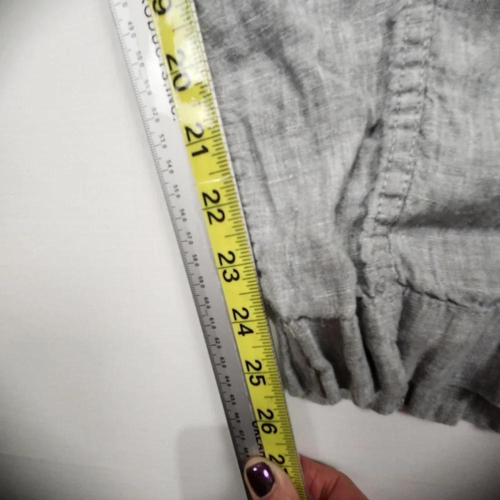 ATHLETA Cabo Linen Jogger Gray 100% Linen Exercise Yoga Pilates Size M - Picture 8 of 10